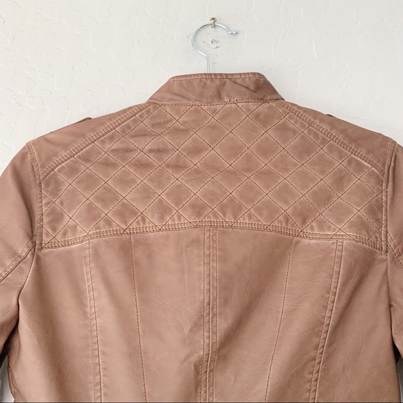 Anthropologie Hei Hei Vegan Leather Bomber Moto Jacket XXSmall - Picture 9 of 16